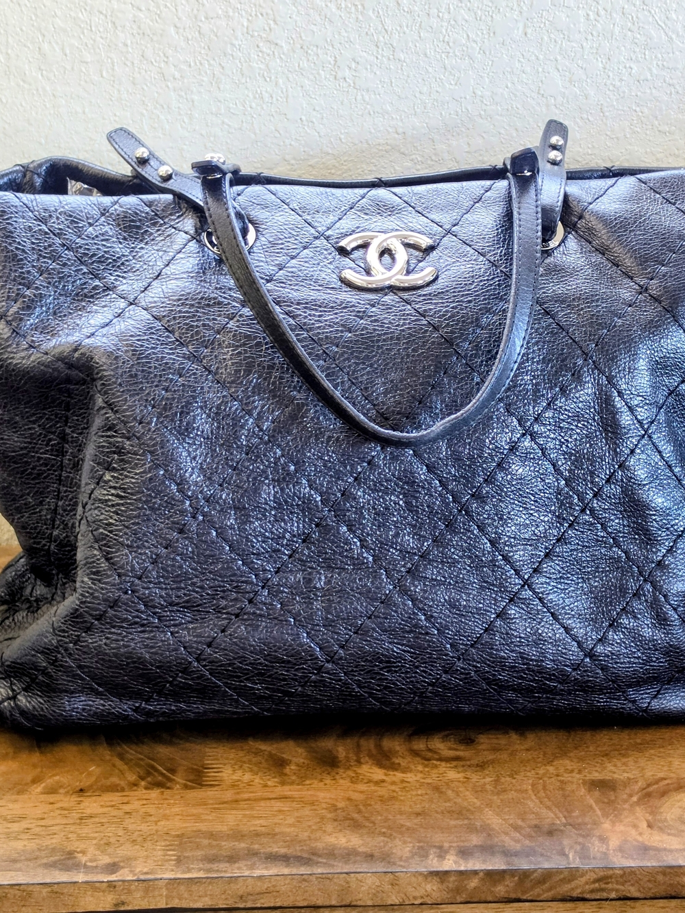 Chanel Black Quilted Leather Extra Large Tote Bag